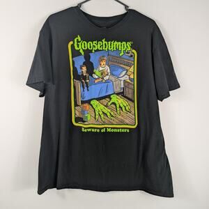 Goosebumps Beware of Monsters Mens XL Black Graphic T Shirt Horror Tee